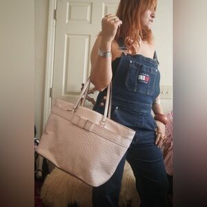 Kate Spade Light Pink ostrich Textured Tote